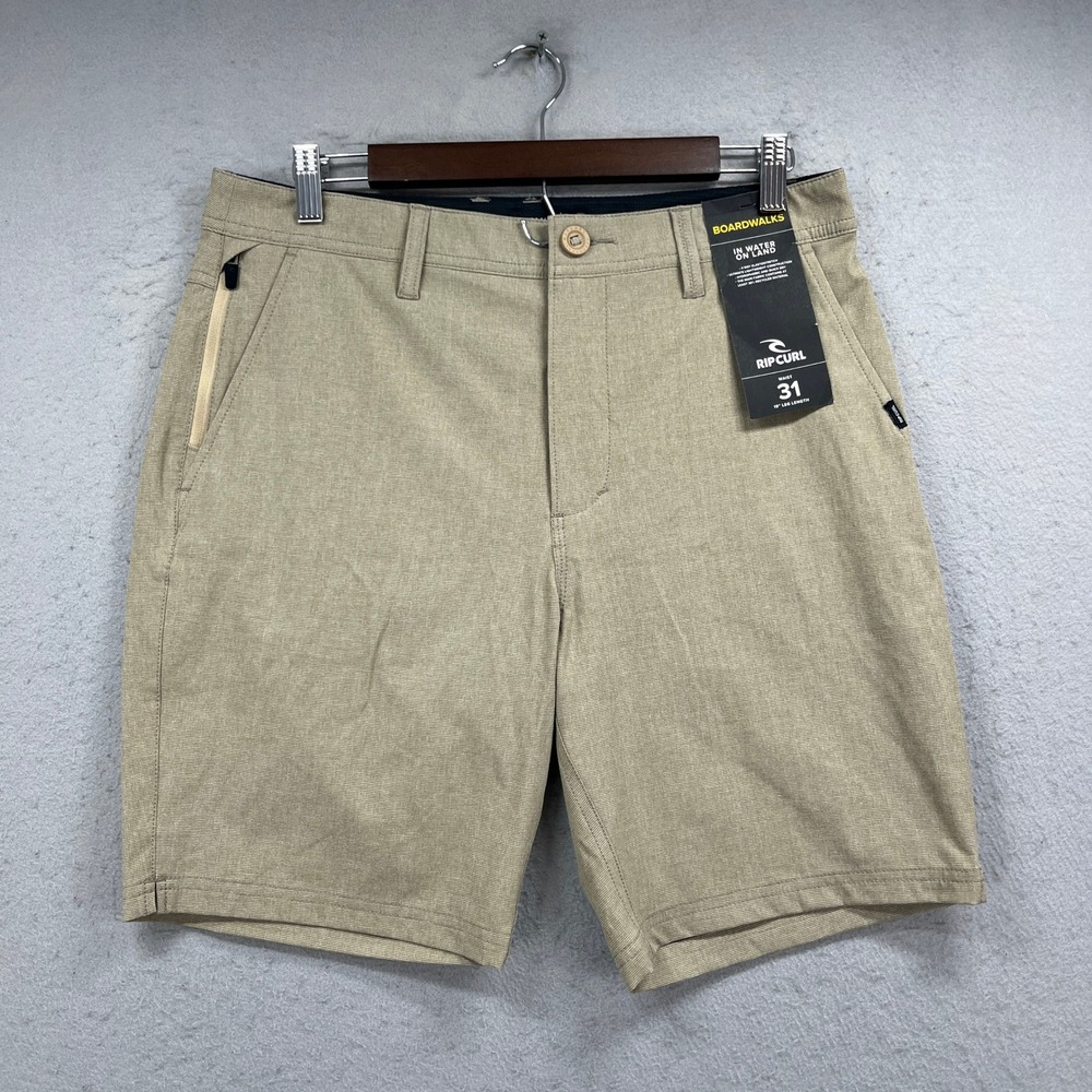 Rip Curl Boardwalks Shorts Mens 31 Tan Hybrid Mirage Surf Beach Casual NEW
